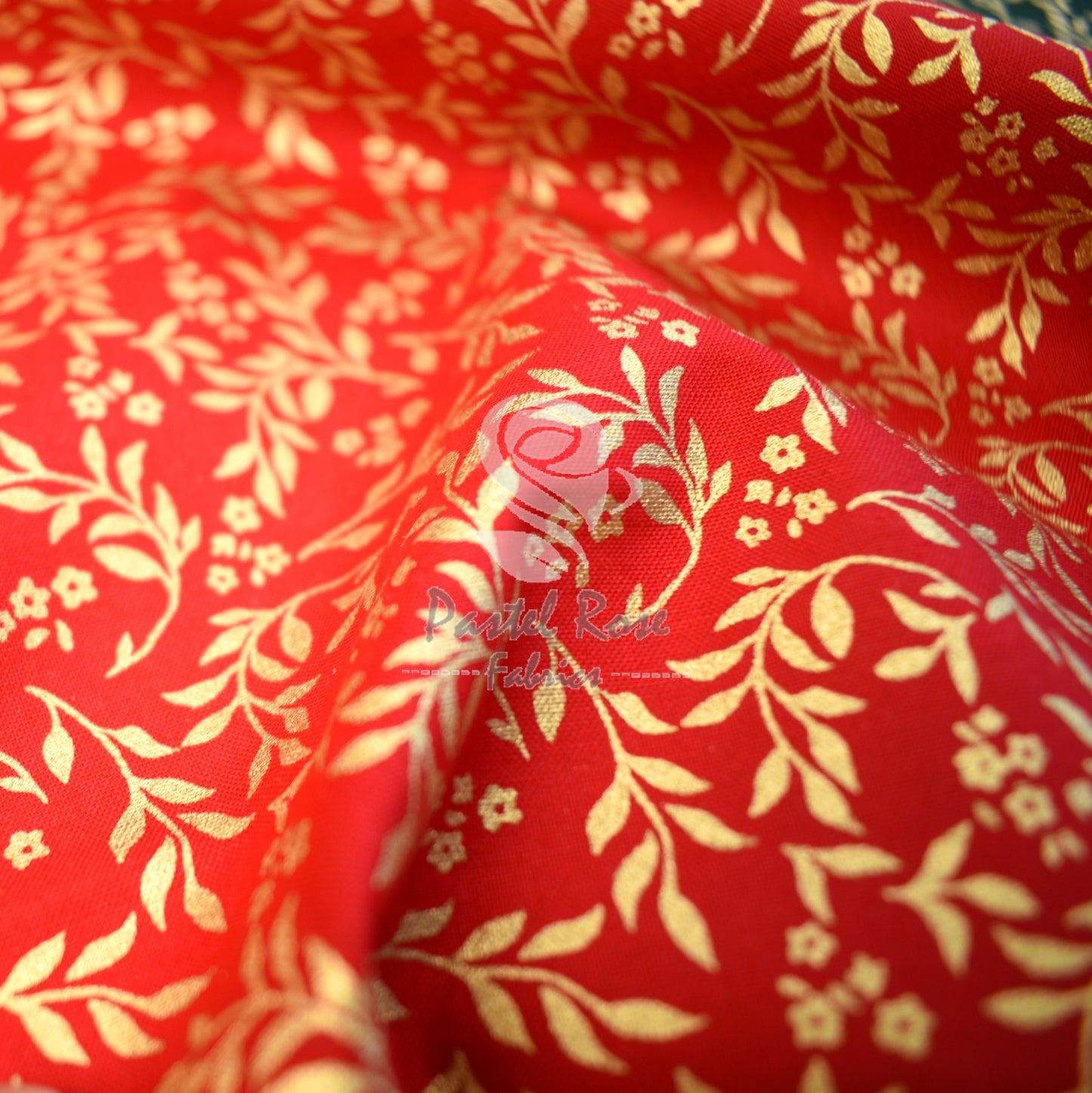 Weihnachts-Metallic-Ranken, 100 % Baumwollstoff, halbmeterweise | 140 cm breit