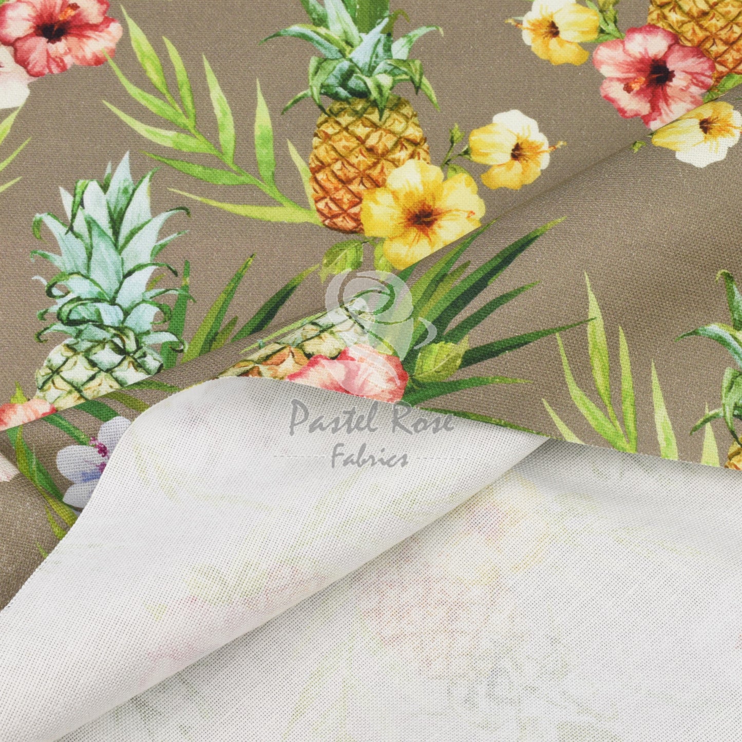 Pineapples Digital print 100% cotton Canvas fabric by the metre | 147cm wide