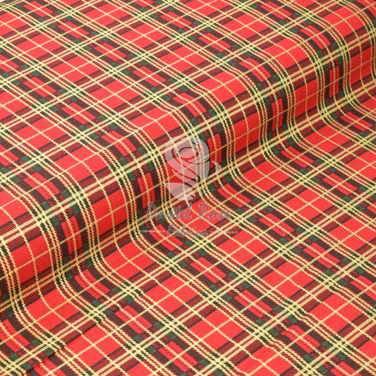 Metallic Tartan Design1 100% cotton fabric by half metre | 140cm wide