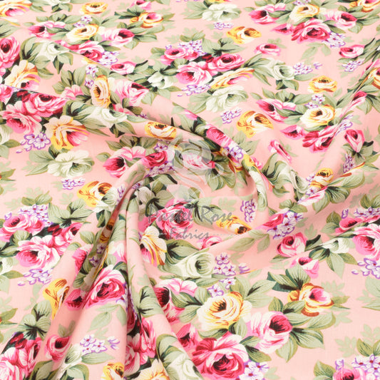 Victorian Rose lightweight thin cotton fabric by half metre | 140cm wide