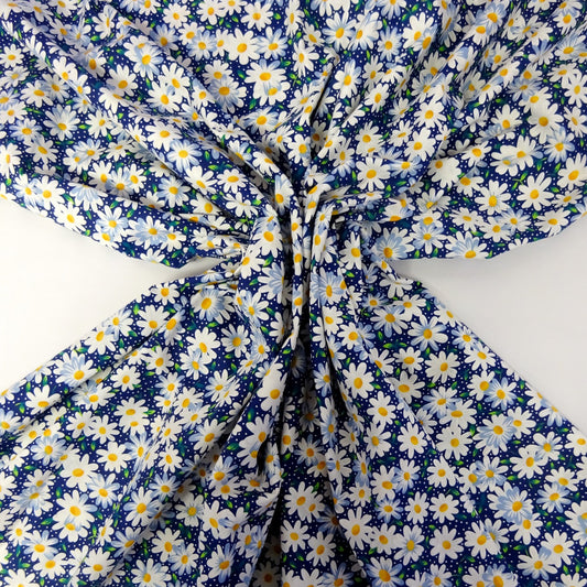 Spring Daisy 100% cotton poplin fabric by half metre | 112cm wide