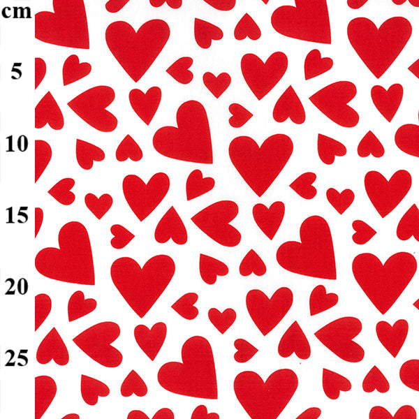Bright Hearts 100% cotton fabric by half metre | 112cm wide