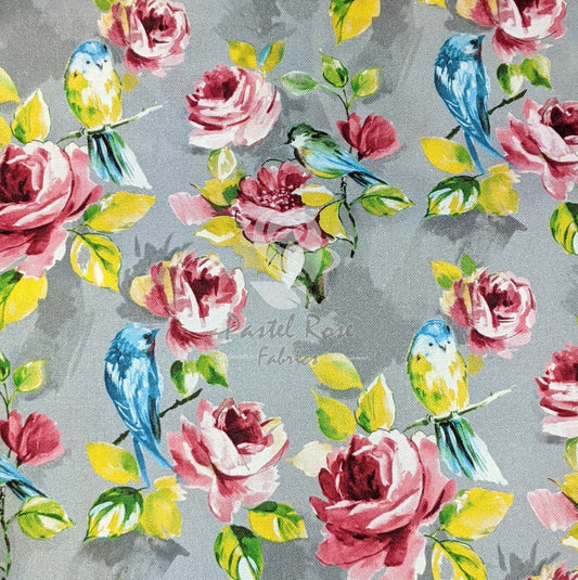 Roses print 100% cotton Canvas fabric by the metre | 147cm wide