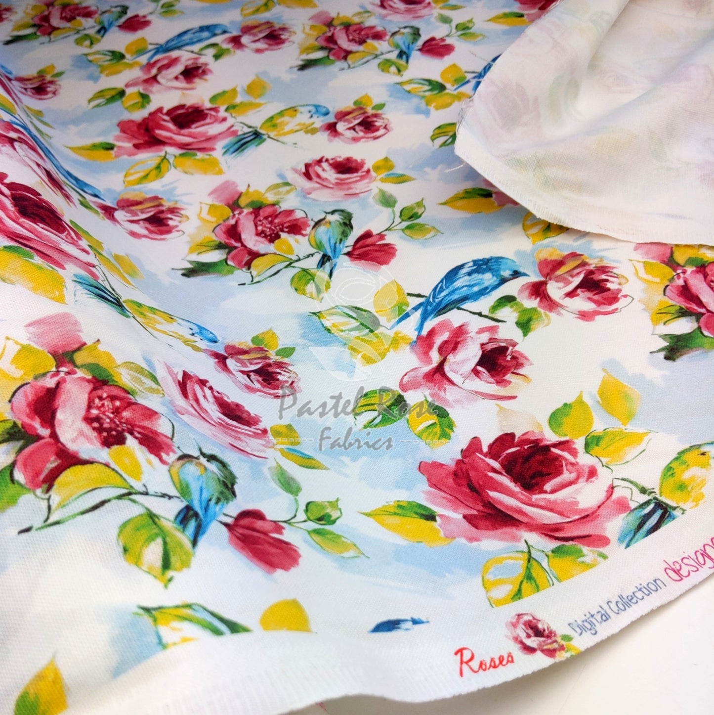 Roses print 100% cotton Canvas fabric by the metre | 147cm wide