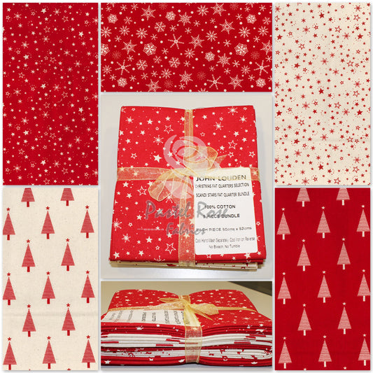 Scandi Christmas 3 5 Fat Quarters Bundle 100% cotton John Louden