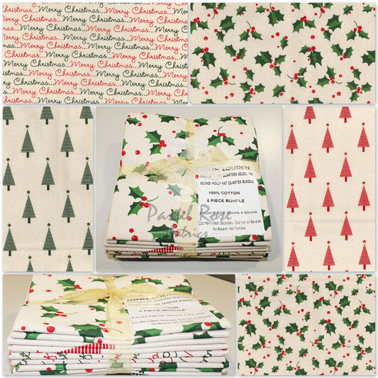 Scandi Christmas 2 5 Fat Quarters Bundle 100% cotton John Louden