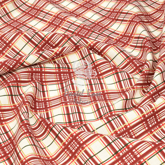 Metallic Tartan Design2 100% cotton fabric by half metre | 140cm wide