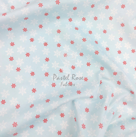 Snowflake blanket blue 100% cotton fabric by half metre | 140cm wide