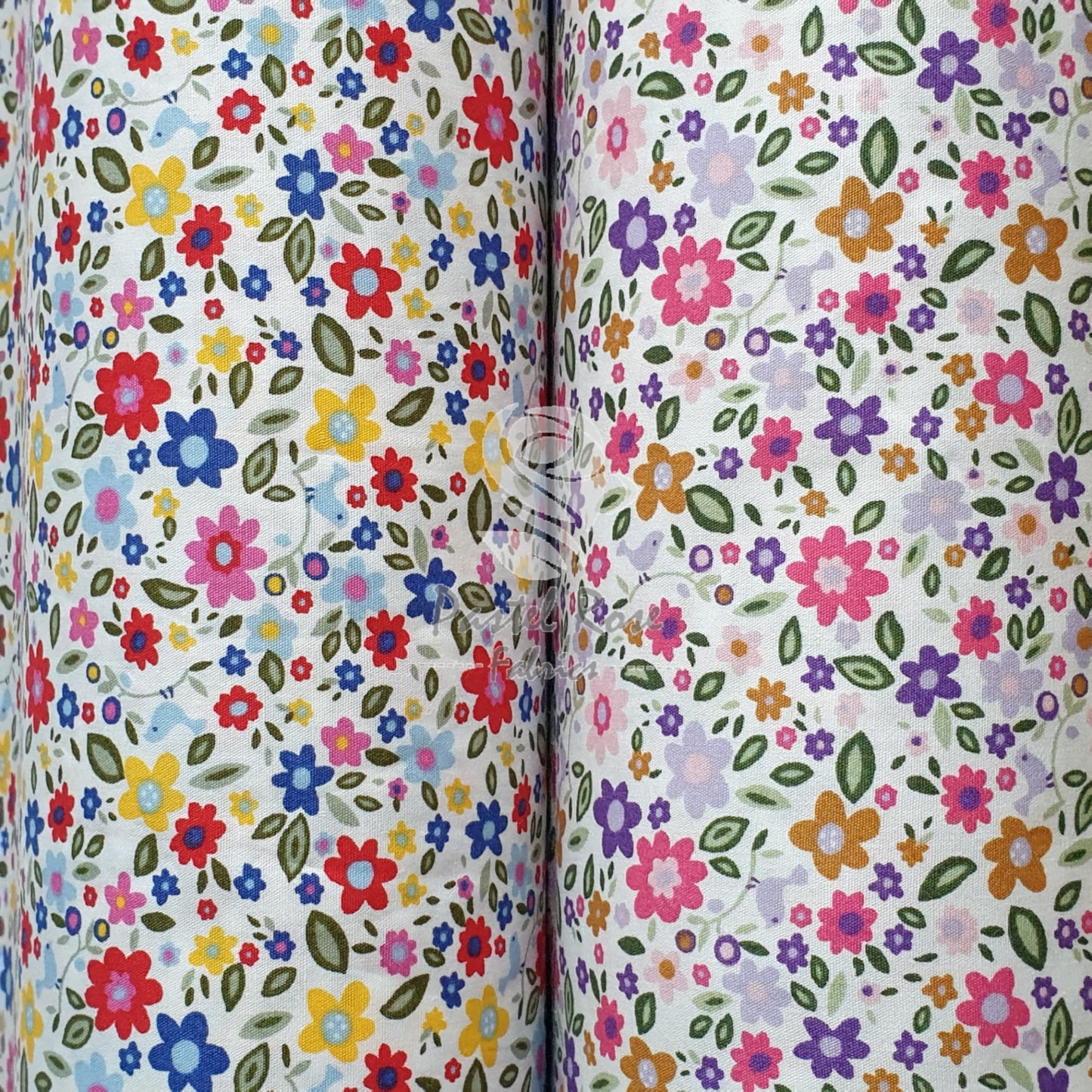 Buttercup Floral 100 % Baumwoll-Popeline-Stoff pro halben Meter | 112 cm breit