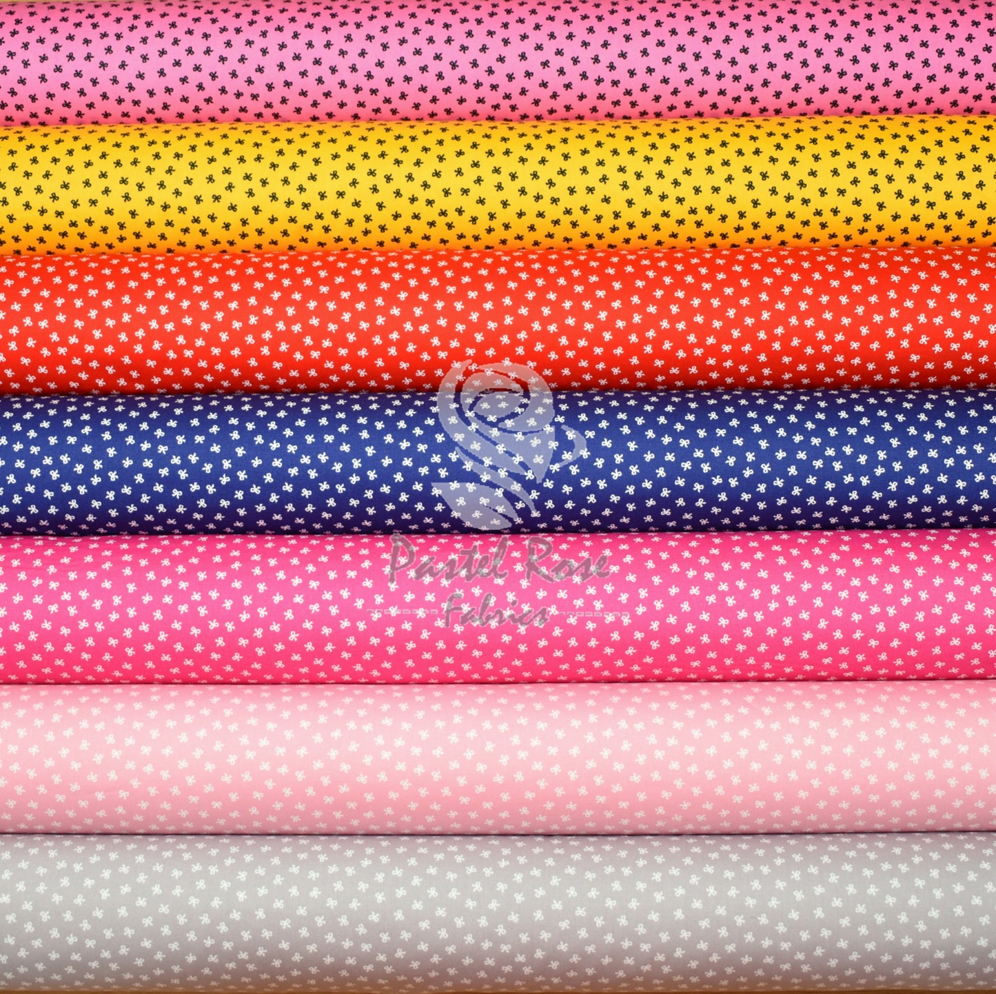 Mini Bows 100% cotton poplin fabric by half metre | 112cm wide