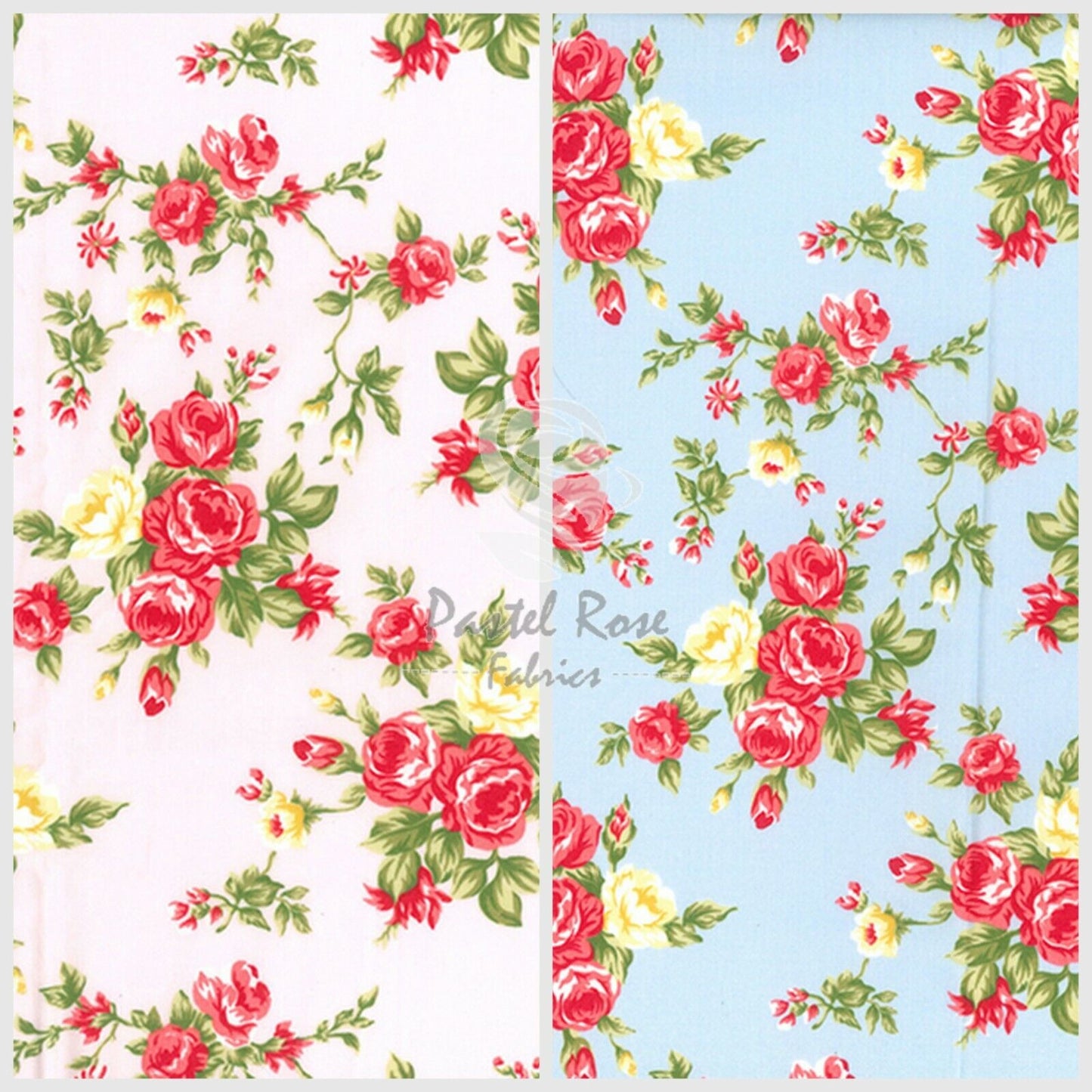 Rosenstrauß aus 100 % Baumwollpopeline, halber Meter | 112 cm breit