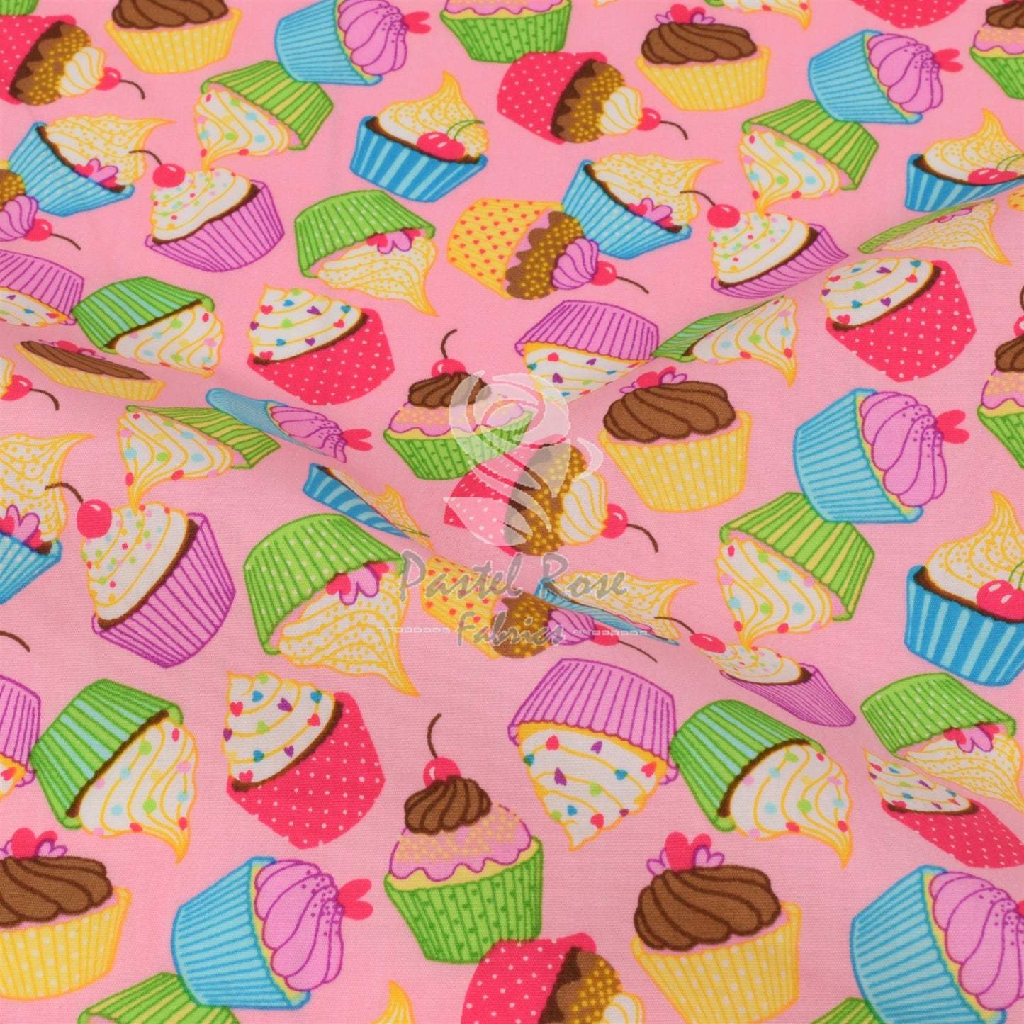 Cupcakes 100% cotton fabric by half metre | 112cm wide