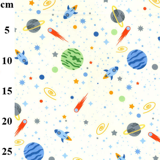 Planets and Stars 100% cotton fabric by half metre | 112cm wide
