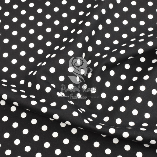polka dots cotton fabric, black