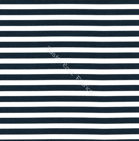8mm stripes cotton fabric, Navy