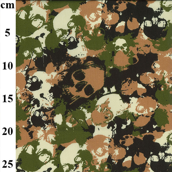 Camouflage Skulls 100% cotton fabric by half metre | 112cm wide