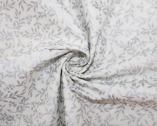 Weihnachts-Metallic-Ranken, 100 % Baumwollstoff, halbmeterweise | 140 cm breit