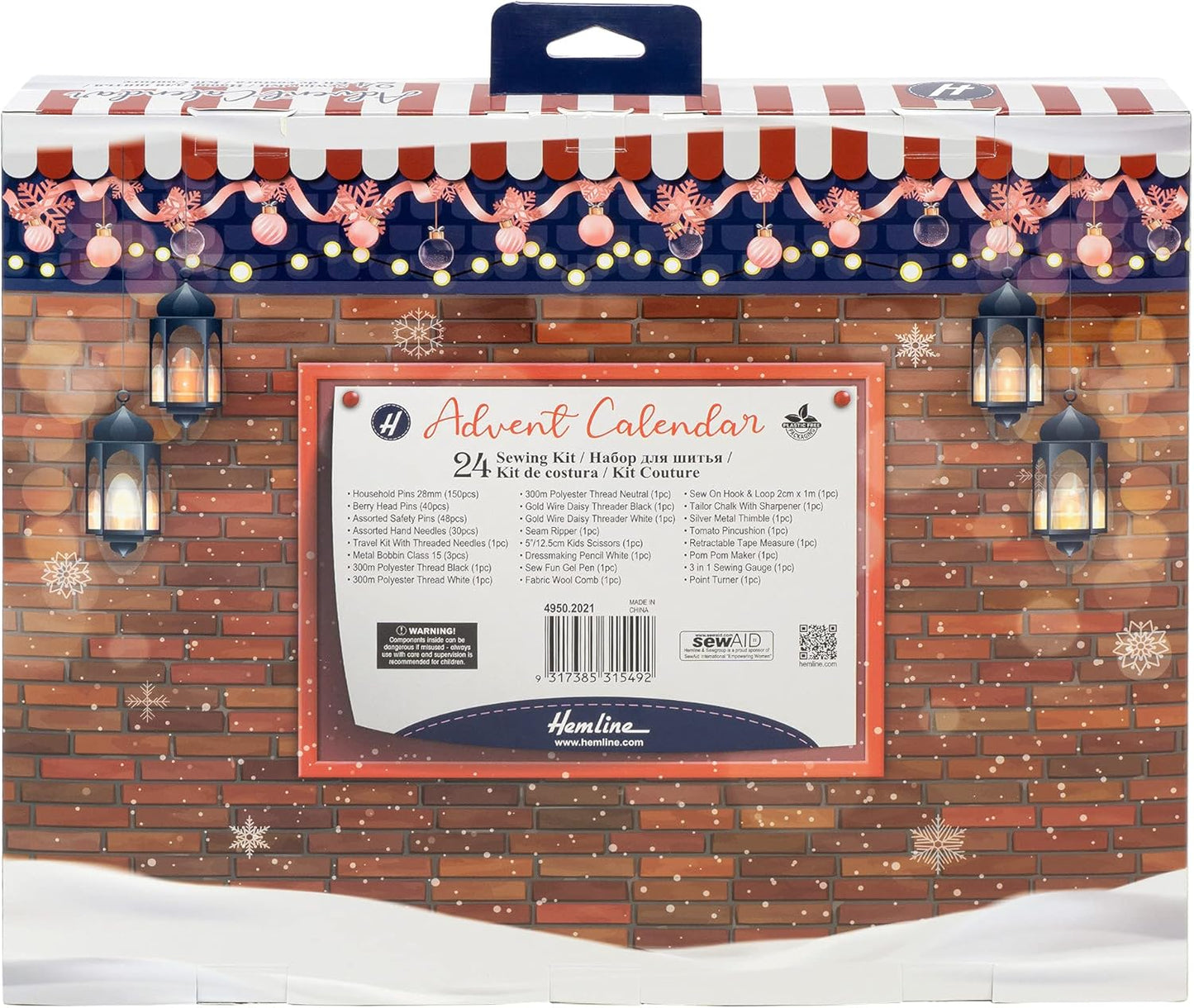 Hemline Sewing and Crafts Christmas Advent Calendar 24 pieces