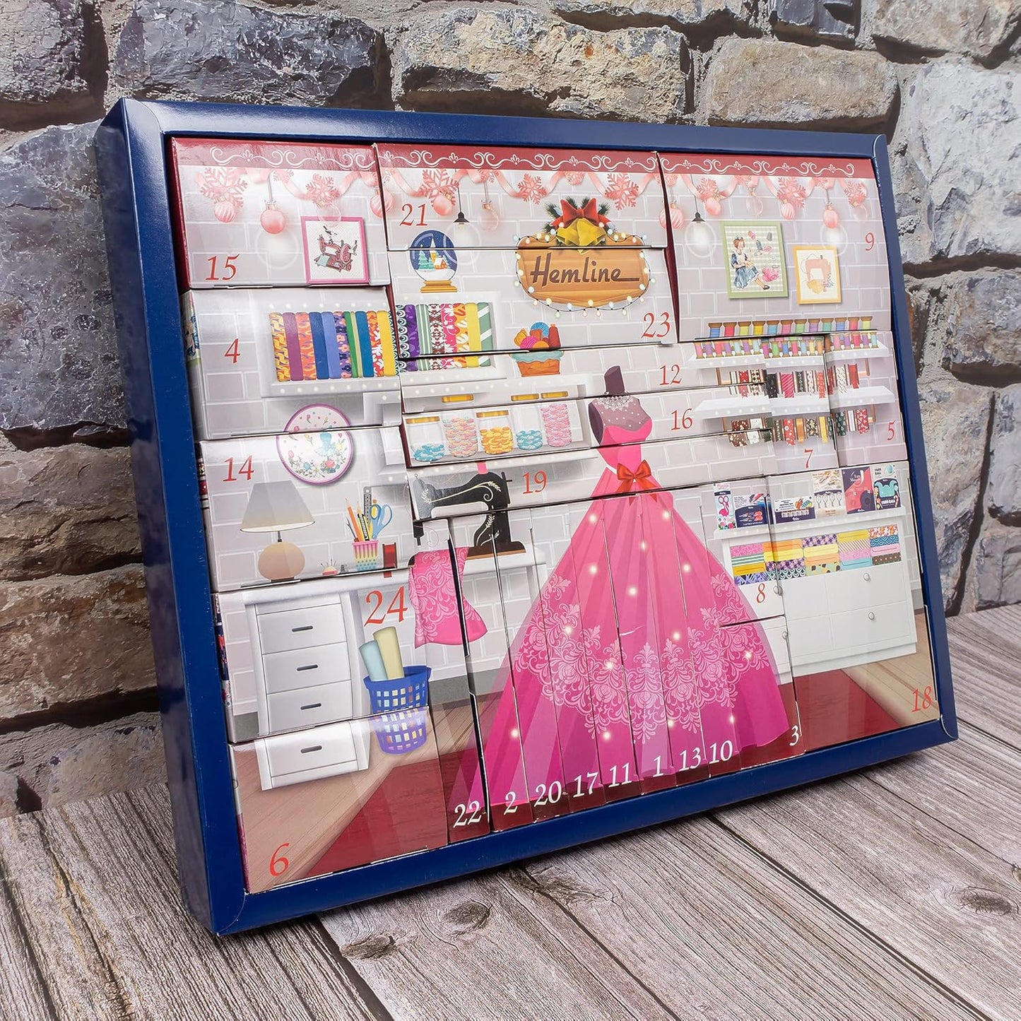Hemline Sewing and Crafts Christmas Advent Calendar 24 pieces