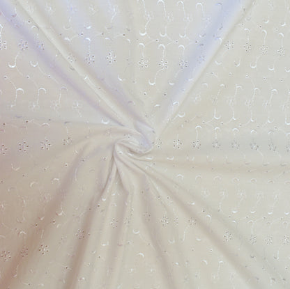 Broderie Anglaise 5 Hole Design fabric by half metre | 112cm wide