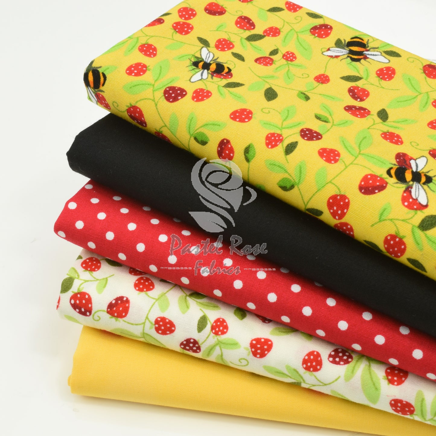 Berry Fairy Yellow Fat Quarter Bundle 100% cotton fabric