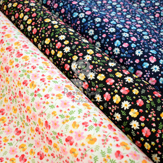 Bloomer Floral 100 % Baumwoll-Popeline-Stoff pro halben Meter | 112 cm breit