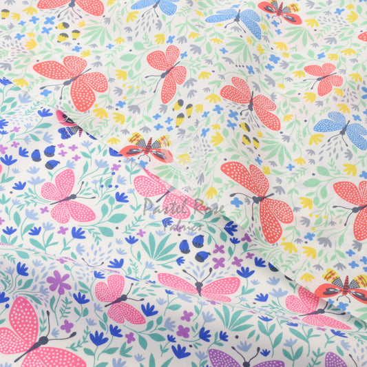 Butterflies 100% cotton fabric by half metre | 112cm wide