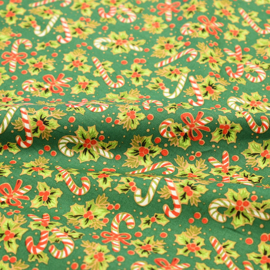 Candycane 100% cotton poplin fabric by half metre | 112cm wide