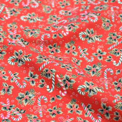 Candycane 100% cotton poplin fabric by half metre | 112cm wide