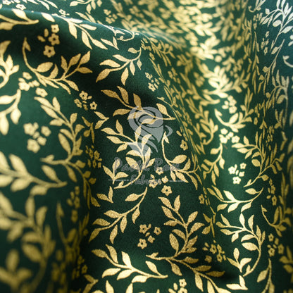 Christmas Metallic Vines 100% cotton fabric by half metre | 140cm wide