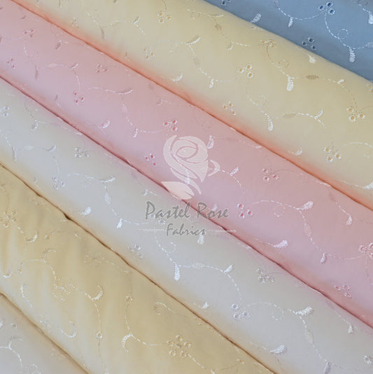 Broderie Anglaise 3 Hole Design fabric by half metre | 112cm wide