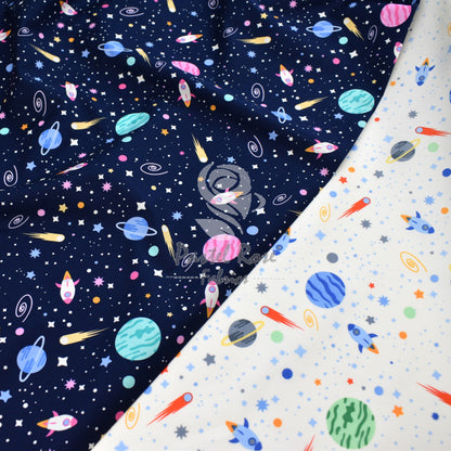 Planets and Stars 100% cotton fabric by half metre | 112cm wide