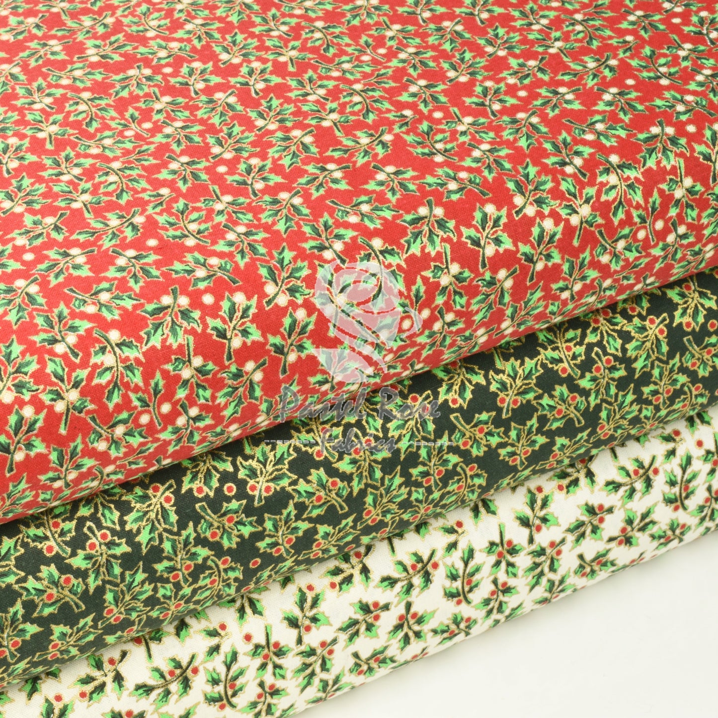 Metallic Ivy Berry 100% cotton fabric by half metre John Louden | 110cm wide