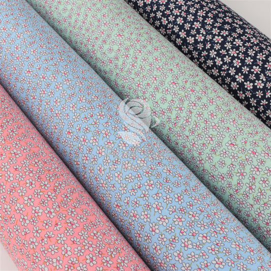 Daisies Floral 100% cotton poplin fabric by half metre | 112cm wide