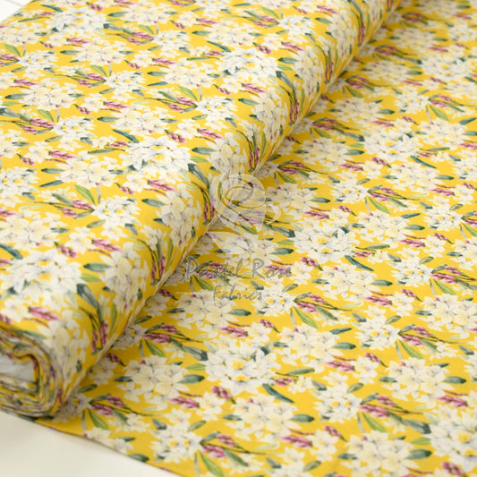Digital Print Jamila Ochre 100% cotton fabric by half metre | 147cm wide