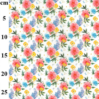 Digital Print Beau Navy, White 100% cotton fabric by half metre | 147cm wide