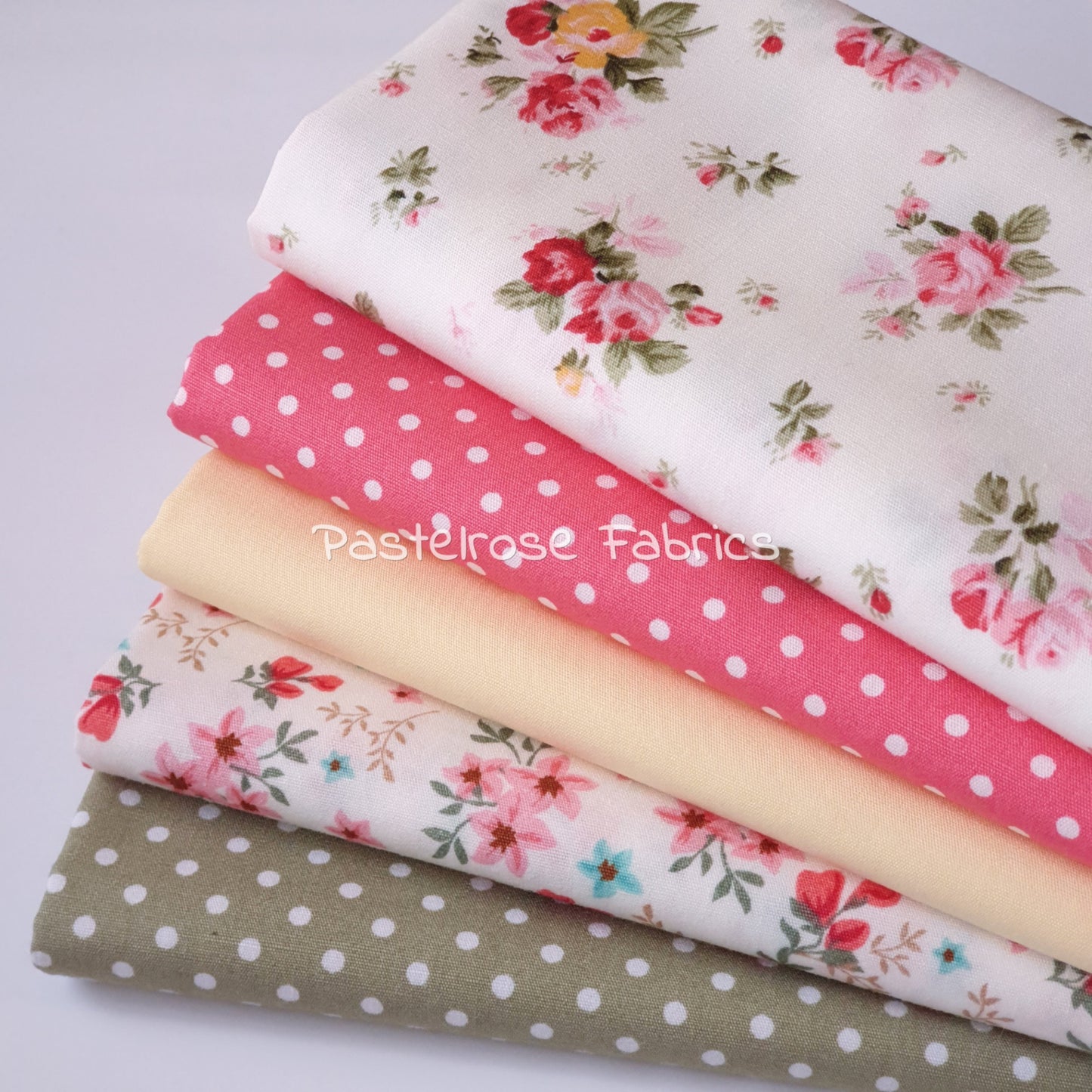 Spring Lady Coral 5 Fat Quarters Bundle 100% cotton fabric