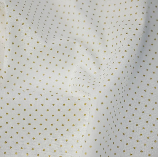 Metallic Gold Tiny Spots 100% cotton fabric by half metre | 140cm wide