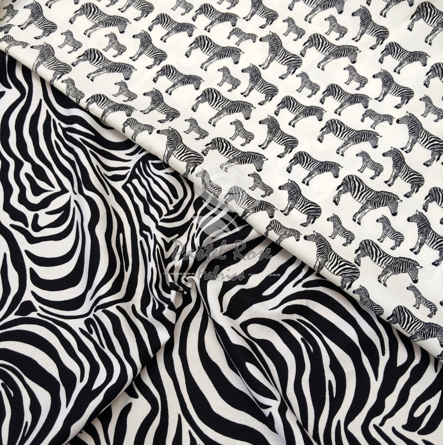 Gestreifter Zebras-Stoff aus 100 % Baumwolle pro halben Meter | 112 cm breit
