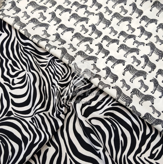 Gestreifter Zebras-Stoff aus 100 % Baumwolle pro halben Meter | 112 cm breit