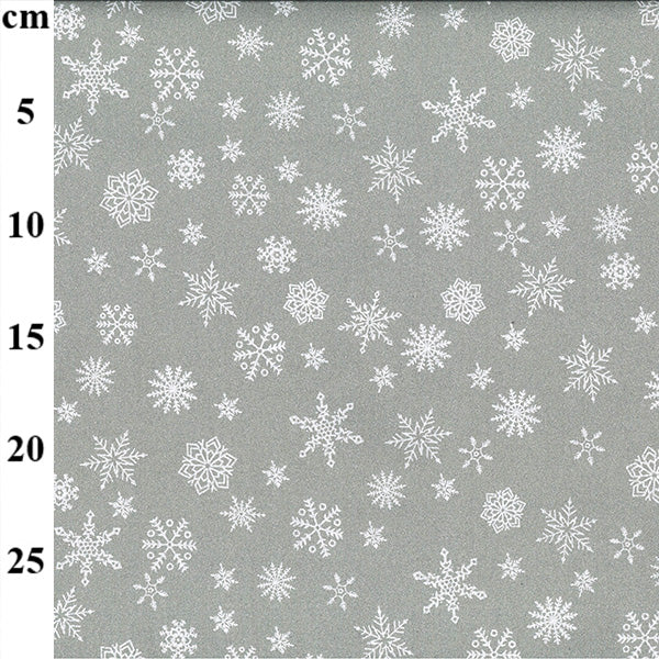 Glitter Frosted Snowflakes 100% cotton fabric by half metre John Louden | 110cm wide