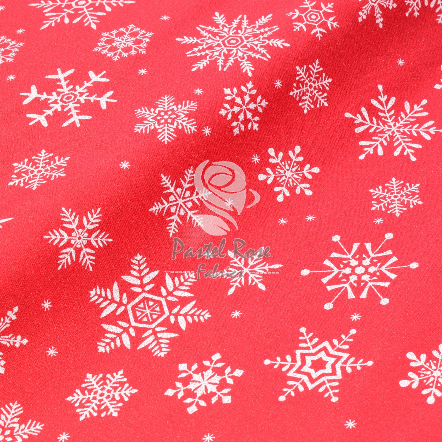 Glitter Frosted Snowflakes 100% cotton fabric by half metre John Louden | 110cm wide