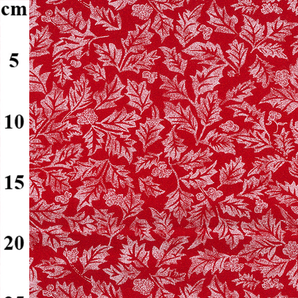 Glitter Leaves 100% cotton fabric by half metre John Louden | 110cm wide