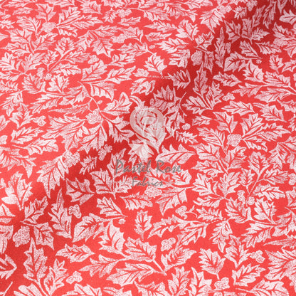 Glitter Leaves 100% cotton fabric by half metre John Louden | 110cm wide