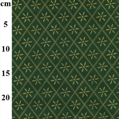 Metallic Snowflake Harlequin 100% cotton fabric by half metre John Louden | 110cm wide
