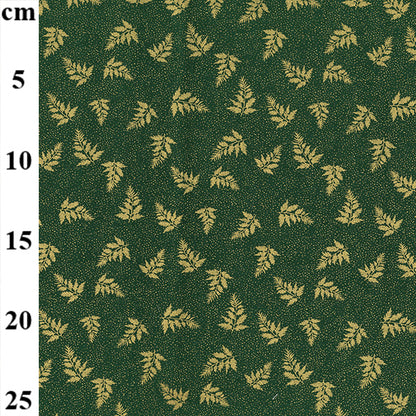 Metallic Fern Leaves 100% cotton fabric by half metre John Louden | 110cm wide