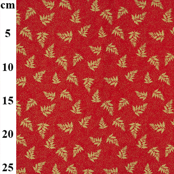 Metallic Fern Leaves 100% cotton fabric by half metre John Louden | 110cm wide