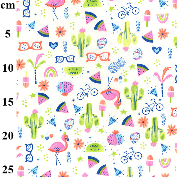 Summer Vibes 100 % Baumwollstoff pro halben Meter | 112 cm breit