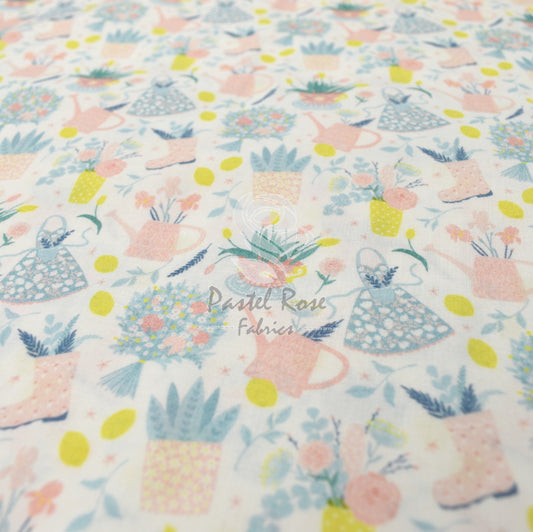 garden theme cotton fabric