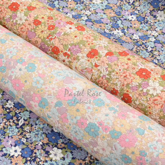 Ruby Floral 100 % Baumwoll-Popeline-Stoff pro halben Meter | 112 cm breit